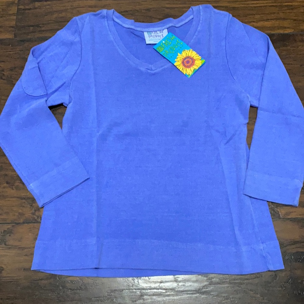 NWT Fresh Produce 3/4 sleeve peri blue top S